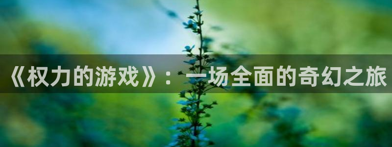 杏悦登录入口：《权力的游戏》：一场全面的奇幻之旅